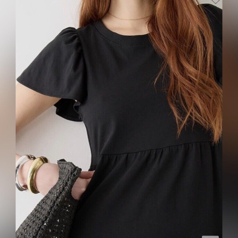 J. CREW Tiered Mini Dress in Black - Picture 3 of 10